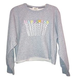 NWT Happiness Jak & Rae Crop Cotton Sweatshirt M